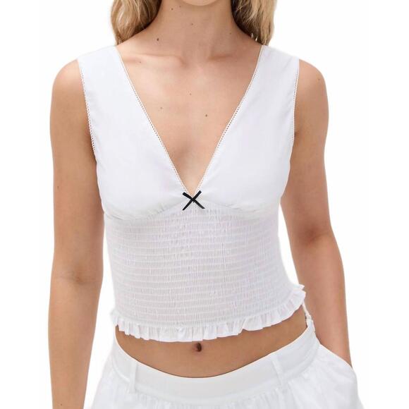 NIA Tops - NEW NIA bleu top in white